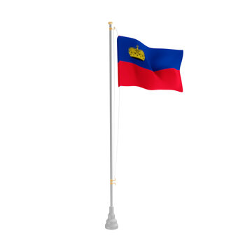 3d illustration flag of Liechtenstein