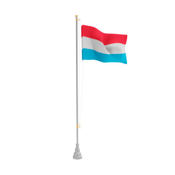 3d illustration flag of Luxembourg