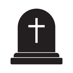 Tombstone icon. Rip grave icon vector.