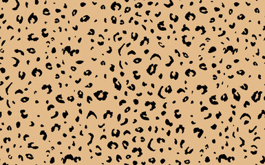Abstract modern leopard seamless pattern. Animals trendy background. Beige and black decorative vector stock illustration for print, card, postcard, fabric, textile. Modern ornament of stylized skin