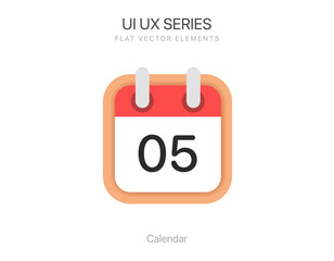 Minimal calendar symbol with day 5. Planning calendar icon for UI, mobile app, business, website.