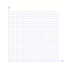Grid paper. Mathematical graph. Cartesian coordinate system with x-axis, y-axis. Squared background with color lines. Geometric pattern for school, education. Lined blank on transparent background