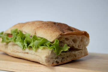 Traditional Italian Bread, Ciabatta , Tuna Sandwich