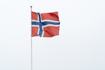 Norwegian flag with the wind