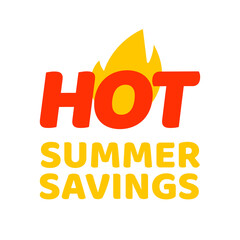 Tag HOT SUMMER SAVINGS, vector illustration