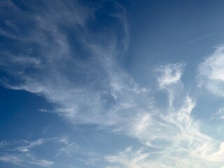 Blue sky with some white clouds, blue sky background, heaven