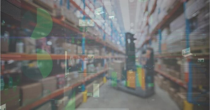 Animation of graphs and data over warehouse
