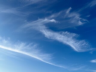 Blue sky with some white clouds, blue sky background, heaven