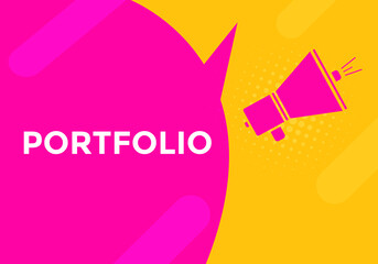 Portfolio text symbol. Portfolio text web template Vector Illustration. 
