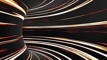 Abstract neon lights traveling through tunnel with highspeed seamless loop