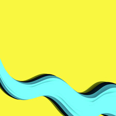 Abstract yellow background with a blue stripe in the form of the flag of Ukraine. Vector.