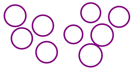 Circle Scatter Ring. Velvet Violet scattered in a round isolated on white background.