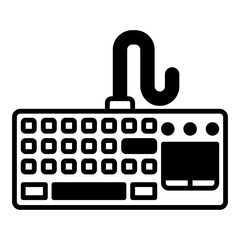computer keyboard icon on transparent background