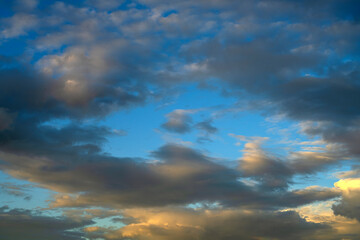 Fototapeta premium Beautiful sunset. Fairy sky in bright colors