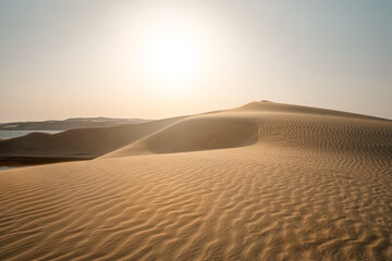 Fototapeta na wymiar Qatar desert at sunset time