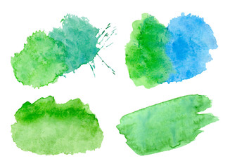 set of watercolor brush splash