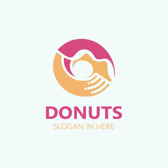Donut logo image bakery food design, theme business template