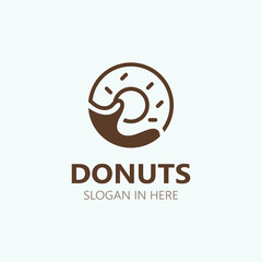 Donut logo image bakery food design, theme business template