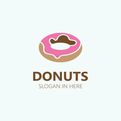 Obraz premium Donut logo image bakery food design, theme business template