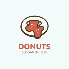 Obraz premium Donut logo image bakery food design, theme business template