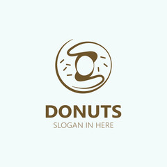 Donut logo image bakery food design, theme business template