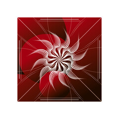 Tribal sun made from curves. Mystic symbol concept. Vector illustrator
