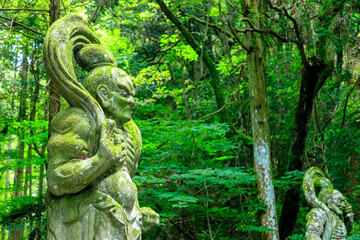 Fototapeta na wymiar 夏の両子寺　仁王像　大分県国東市　Futagoji Temple in summer. Nio statue. Ooita-ken Kunisaki city.　 