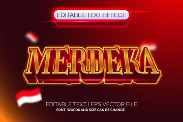  Modern Gradient  golden merdeka Text Effect