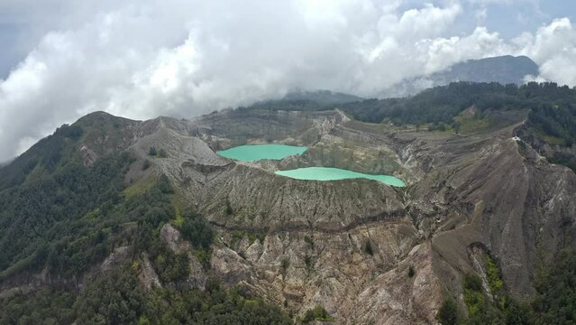Top view of Kelimutu (Gunung Kelimutu) Indonesia