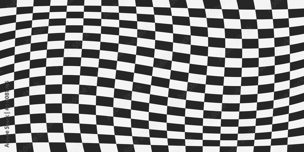 Poster Vector seamless pattern of racing flag and checkered cells. The pattern is simple chess, like a racing flag. Vector checker pattern.