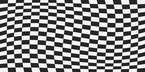 Vector seamless pattern of racing flag and checkered cells. The pattern is simple chess, like a racing flag. Vector checker pattern.