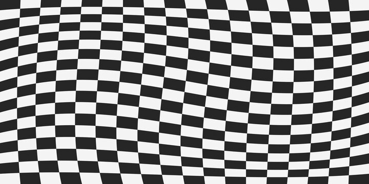 Vector seamless pattern of racing flag and checkered cells. The pattern is simple chess, like a racing flag. Vector checker pattern.