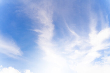Blue sky background and white clouds soft focus at Phuket Thailand.