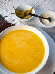 romanian ciorba de burta or tripe soup