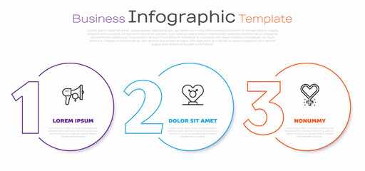 Set line Feminist activist, Gender and Feminism. Business infographic template. Vector