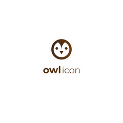 wise owl icon. Concept of logo design for education, app, website, school or print design