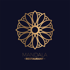 Luxurious restaurant mandala logo