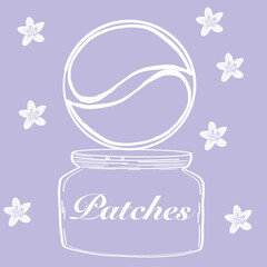 beauty industry,patches,face cosmetics,eye and face patches,cosmetology,cosmetics,beauty,beauty sphere,postcard, vector, love, illustration, vintage, heart, design, day, greeting, child, label, invita