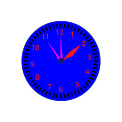 Wall clock vector illustration. Flat style vector illustration.
