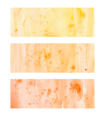 Abstract watercolor yellow orange horisontal background