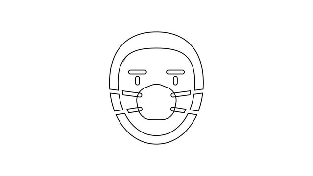 Black line Doctor pathologist icon isolated on white background. 4K Video motion graphic animation