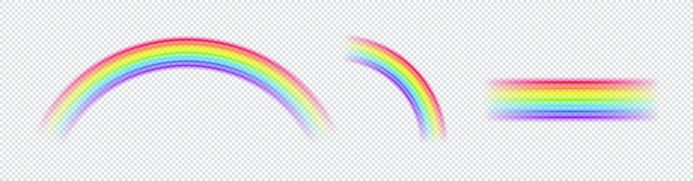 Vector isolated rainbow object, on transparent background.