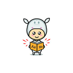 animal cute character illustration, vcetor design, icon.