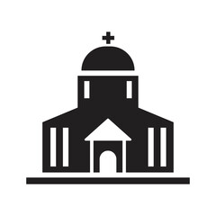 illustration of a church building icon, a place of worship. vector solid icon design which is perfect for business, websites, apps, applications, banners
