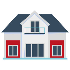 Flat icon with house. Cartoon style. Small house. Vector illustration. stock image.