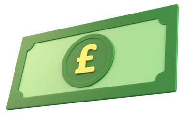 3D Money with Pound Sterling Currency Symbol