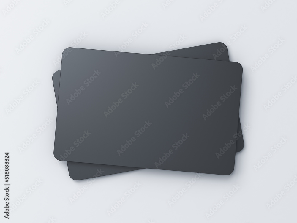 Poster blank black business cards isolated on white background with shadow minimal concept 3d rendering