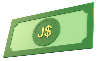 3D Money with Jamaican Dollar Currency Symbol