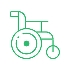 wheelchair icon. Wheelchair symbol as medical first aid concept vector sketch illustration for print, web and infographic isolated on white background. Editable Vector in EPS10 format