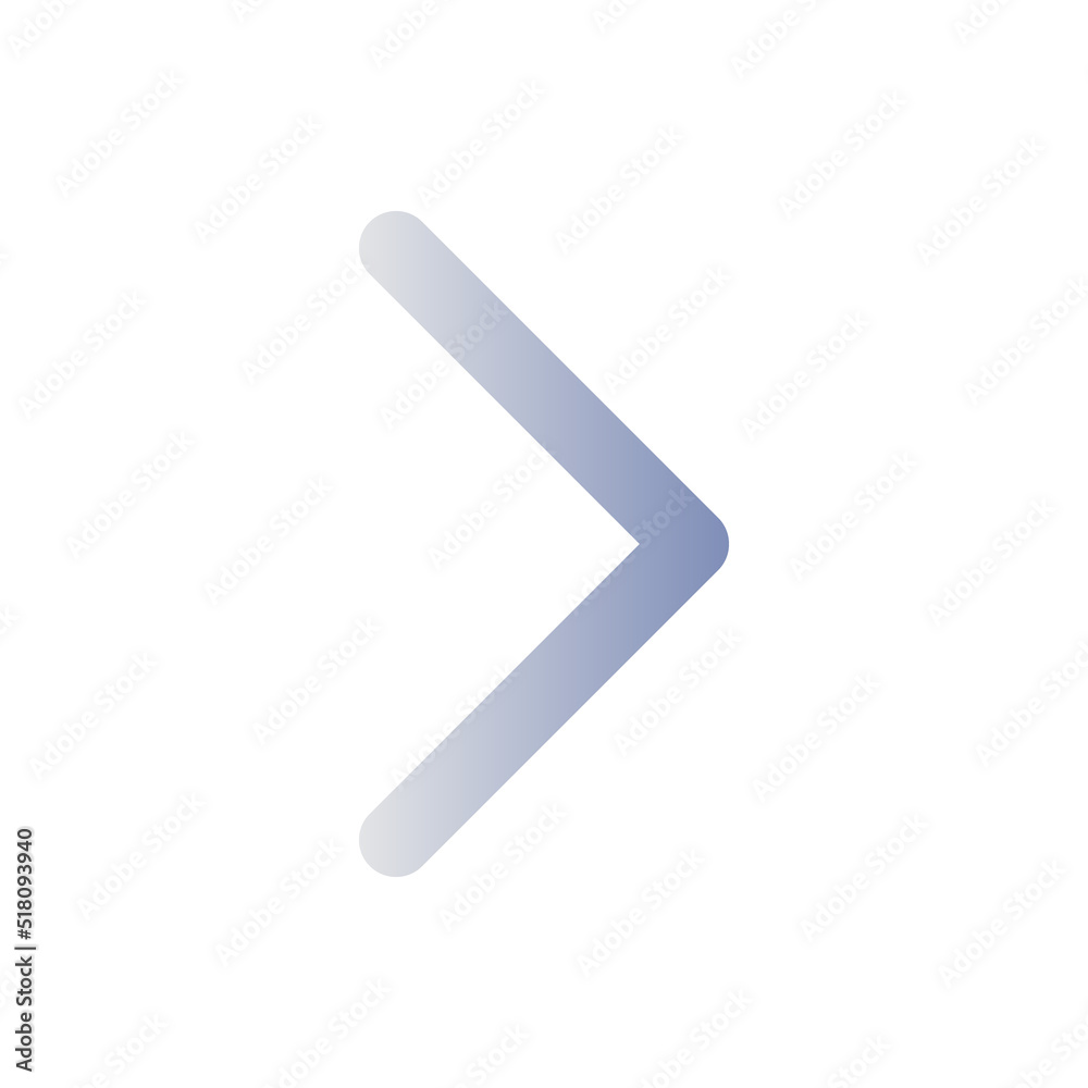 Poster right arrow flat gradient color ui icon. navigation direction. pointing sign. angle bracket. simple 